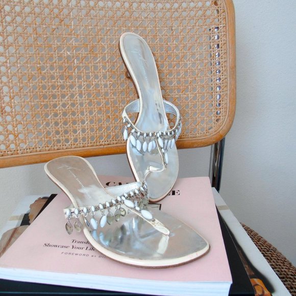 GIUSEPPE ZANOTTI Designer Strappy Kitten Heel Sandals Orig. retail ~599~